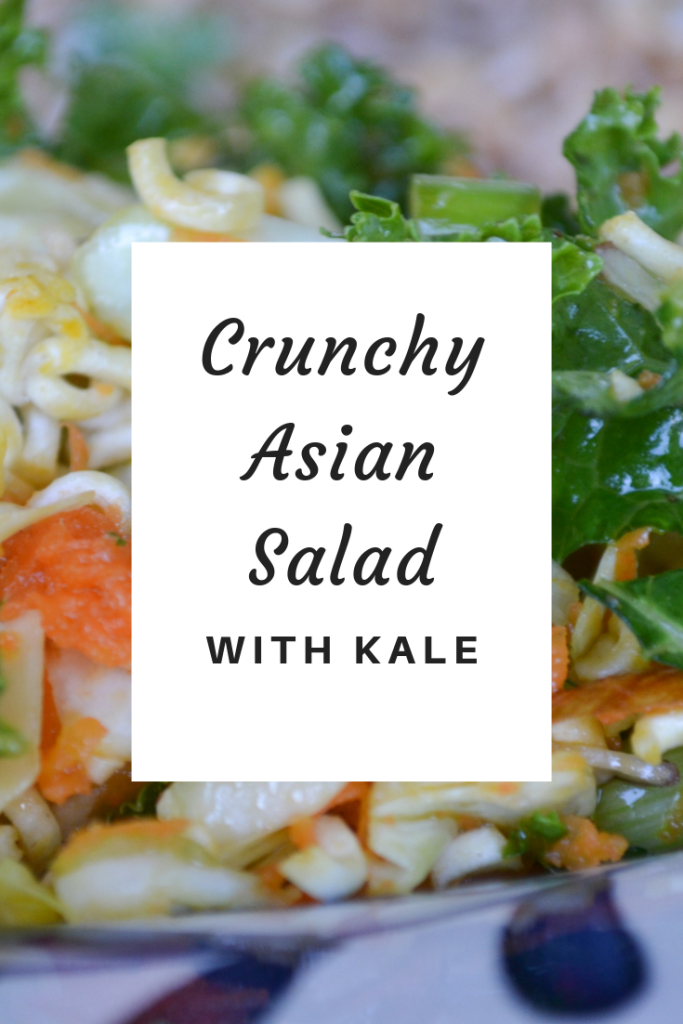 Enjoy this Crunchy Asian Salad with Kale at your next barbecue or potluck! 