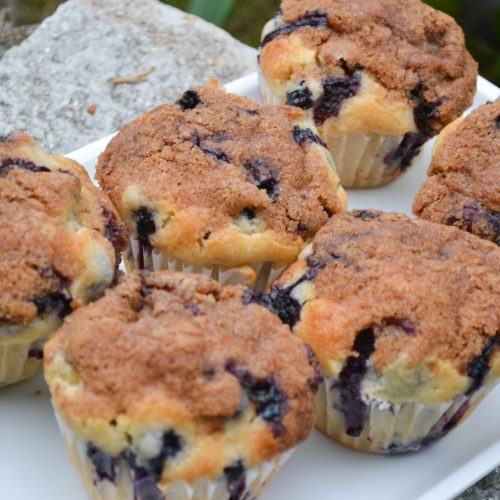 These are the best blueberry muffins ever! They're sweet, moist and buttery.