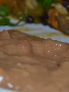 Get Mexican Restaurant Style Refried Beans at home with only two ingredients