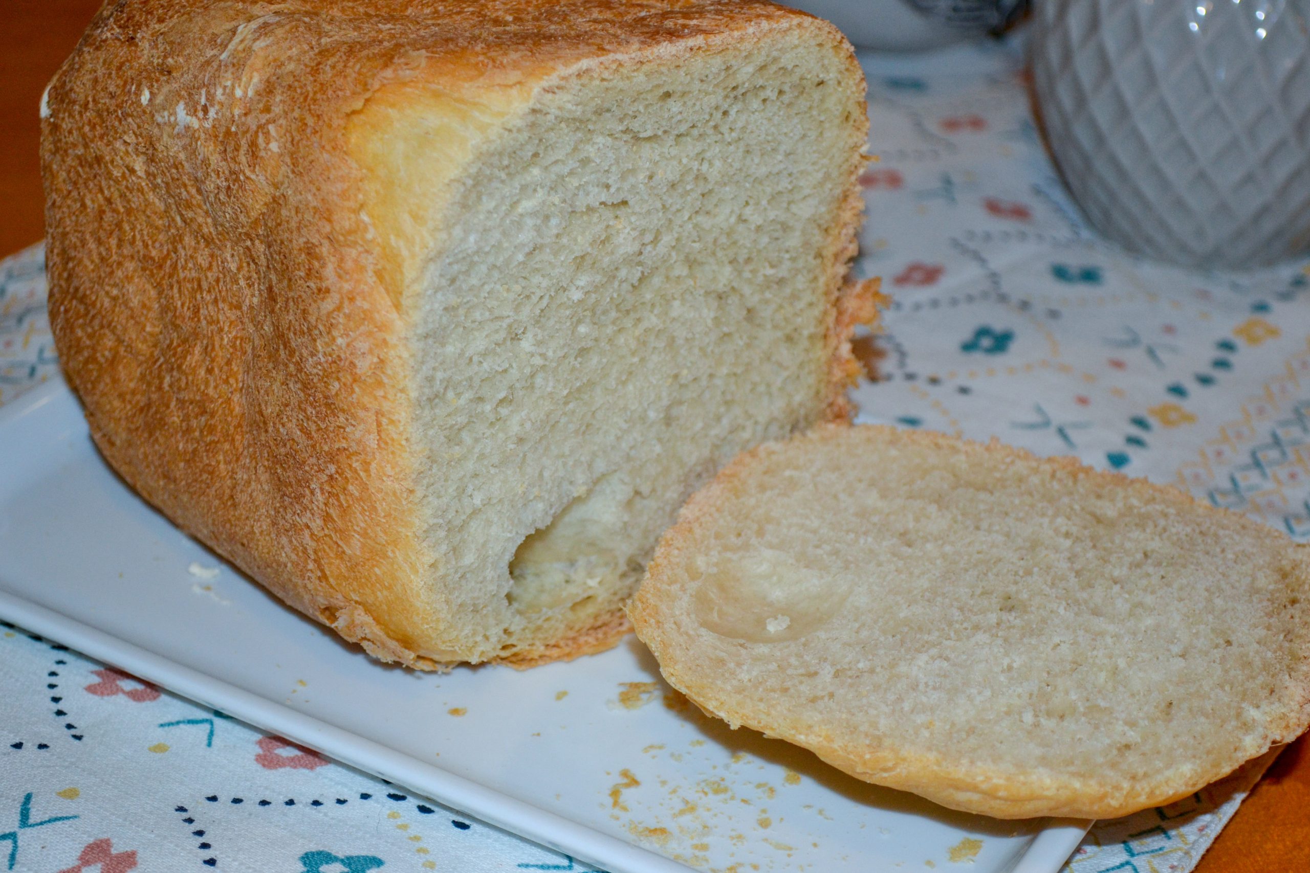 Recipe for English Muffin Bread in the bread machine. Very easy and taste great!