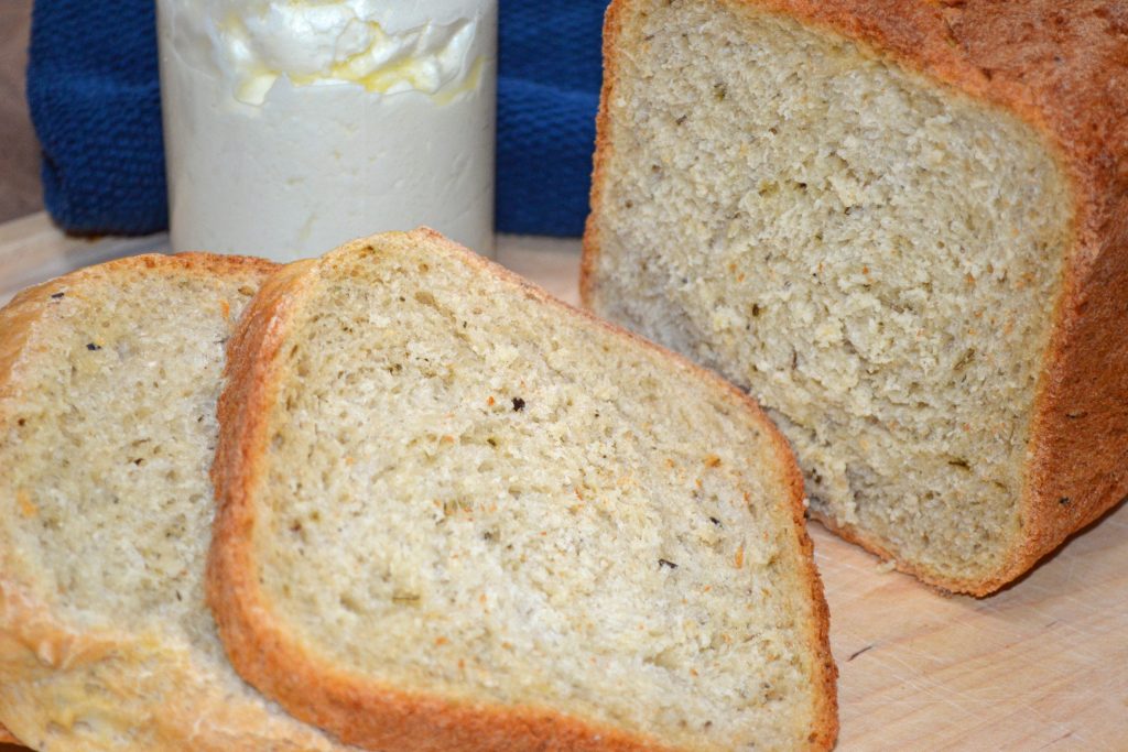 Easy Tuscan Herb French Bread in the Bread Machine! Easy no work on your part and uses all-purpose flour.