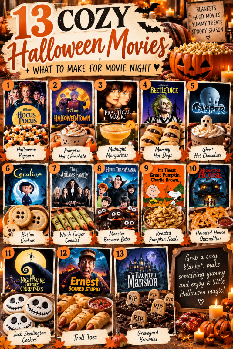 13 Cozy Halloween Movies & What to Make for Movie Night